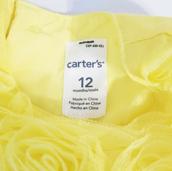 Carter's Yellow Rosette Dress Size 12M - Picture 9 of 10